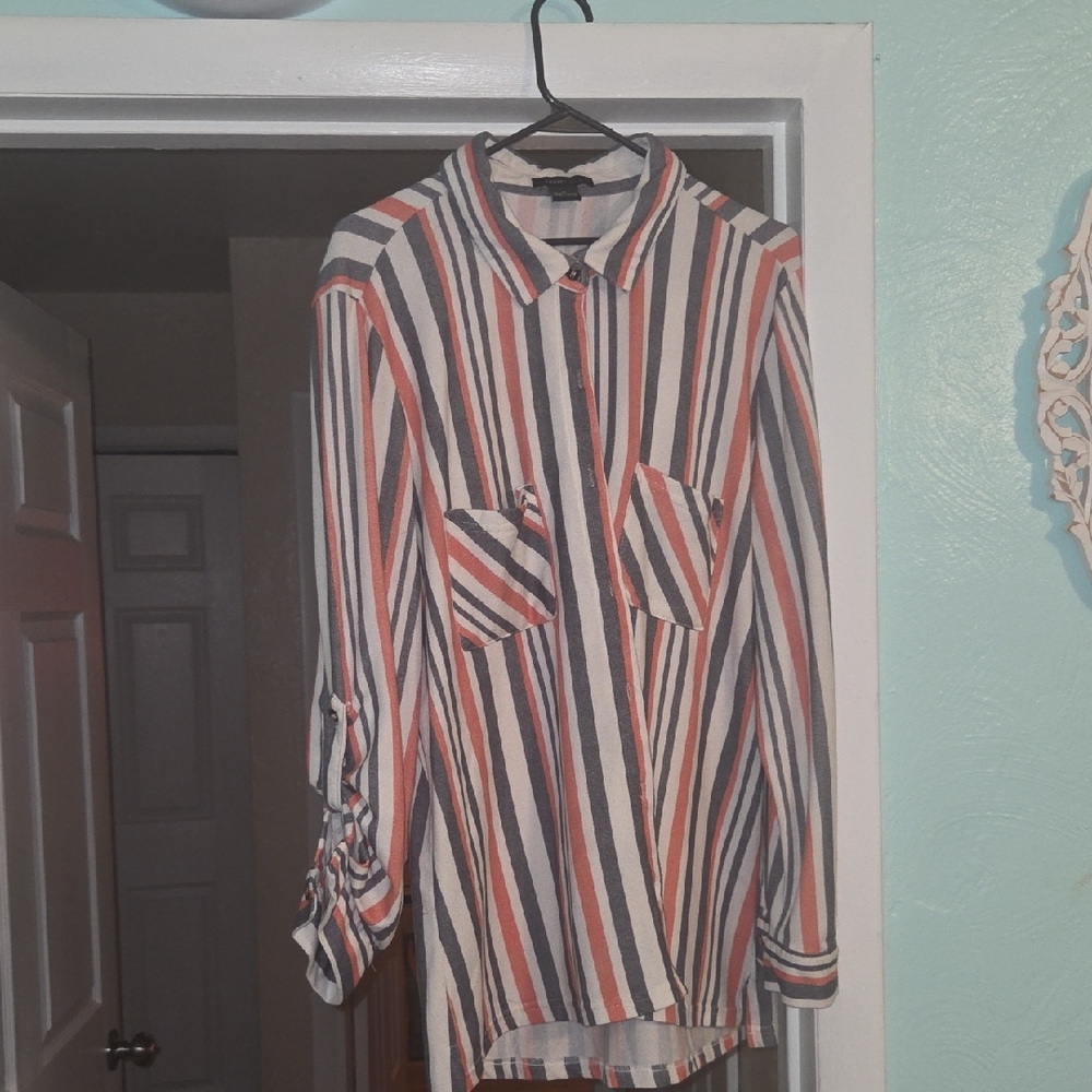 Striped Button-Up Shirt